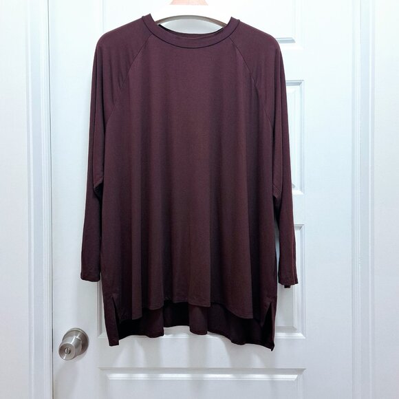 Eileen Fisher Fine Jersey Crew Neck Tunic Cassis Size 2X - Picture 2 of 9